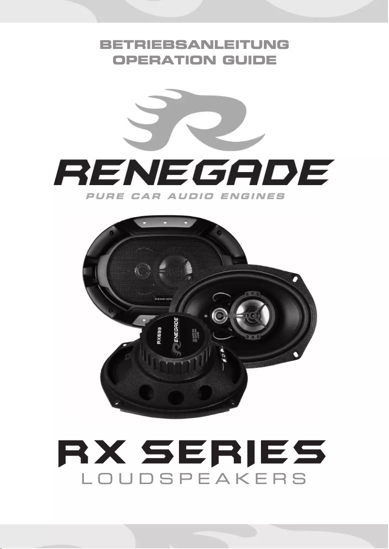 Page n°1 - Manuel utilisateur Renegade RX830