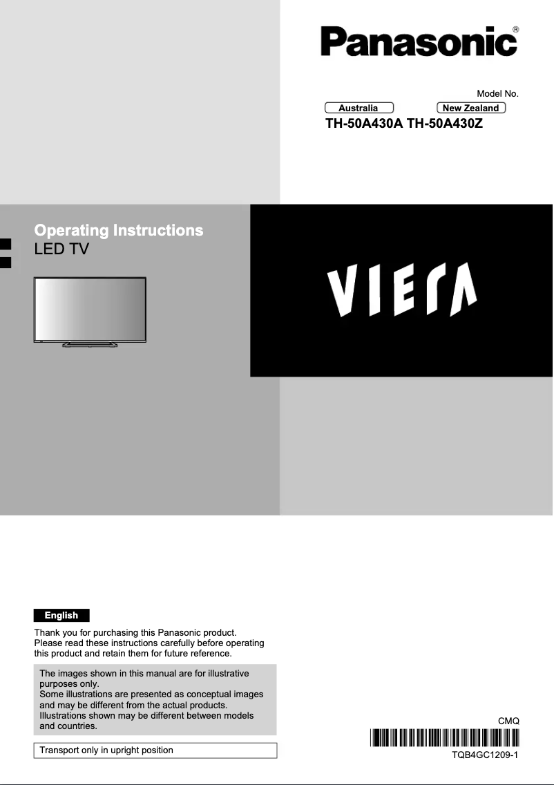 Imagen de la primera página del manual del dispositivo TH-50A430Z