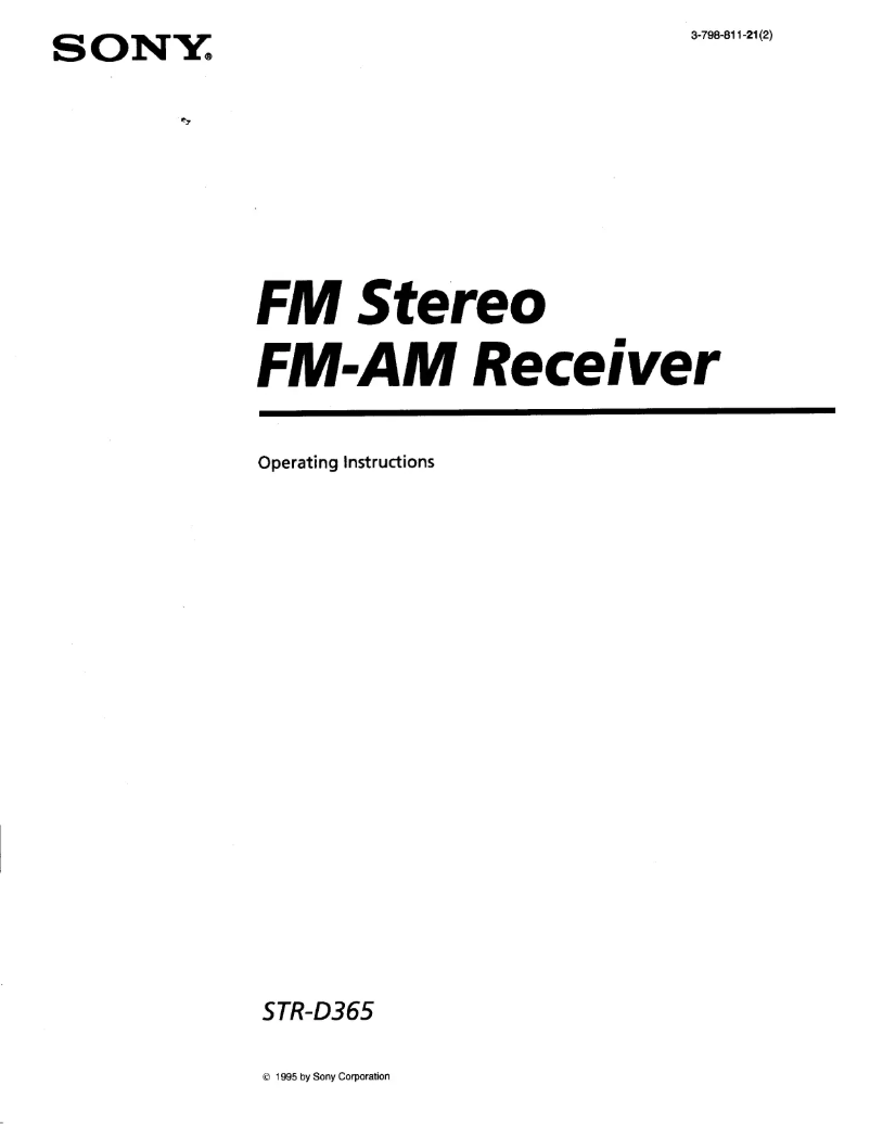 Page 1 de la notice Manuel utilisateur Sony STR-D365