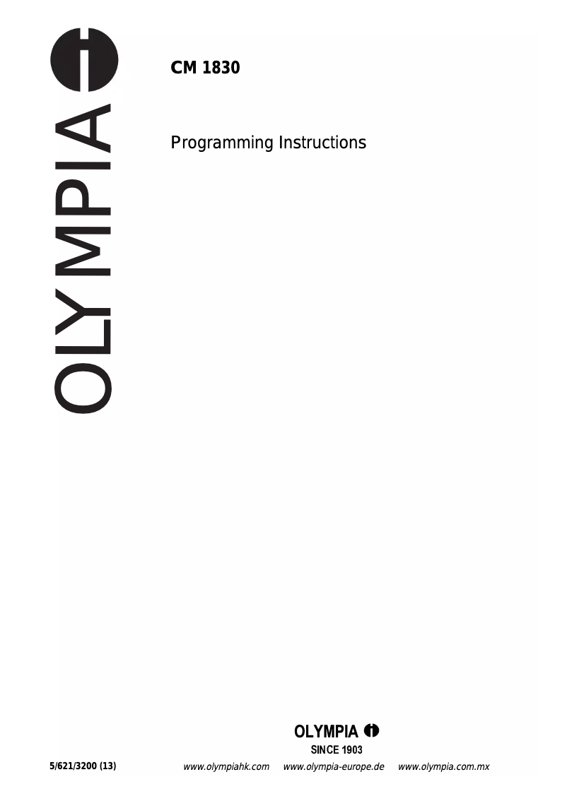 Page 1 de la notice Manuel utilisateur Olympia CM 1830