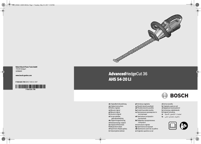 Page 1 de la notice Manuel utilisateur Bosch AdvancedHedgeCut 36