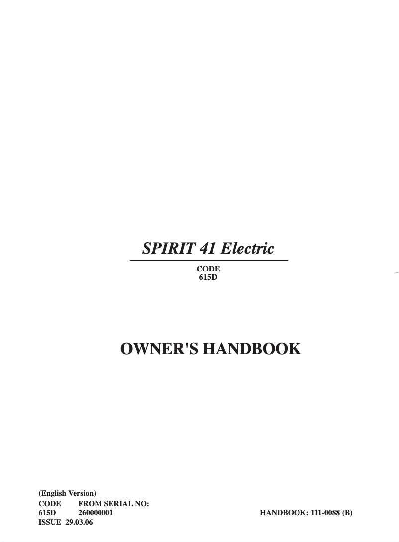 Page 1 de la notice Manuel utilisateur Hayter Spirit 41