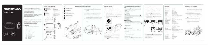Image de la première page du manuel de l'appareil Ghost 4K+