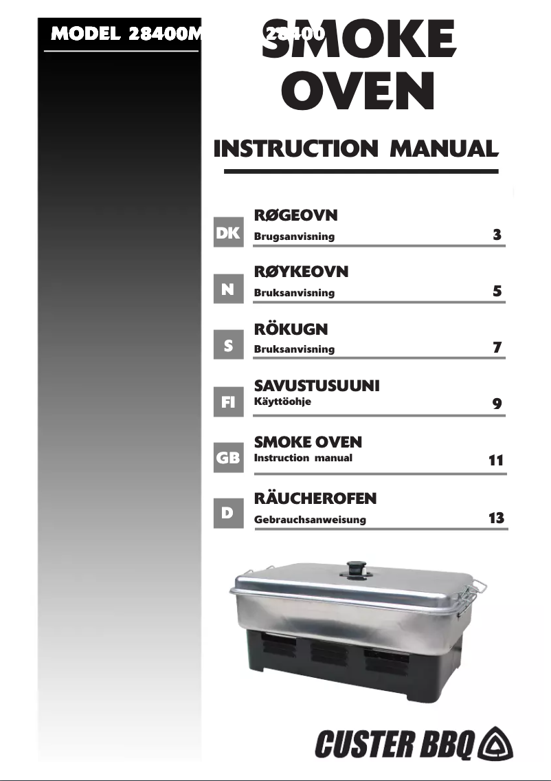 Page 1 de la notice Manuel utilisateur Custer BBQ 28400