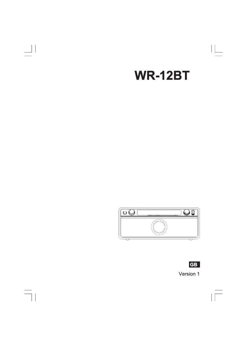 Page n°1 - Manuel utilisateur Sangean WR-12 BT