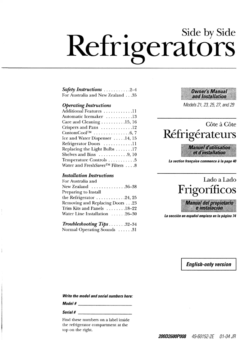 Page 1 de la notice Manuel utilisateur De Dietrich 21