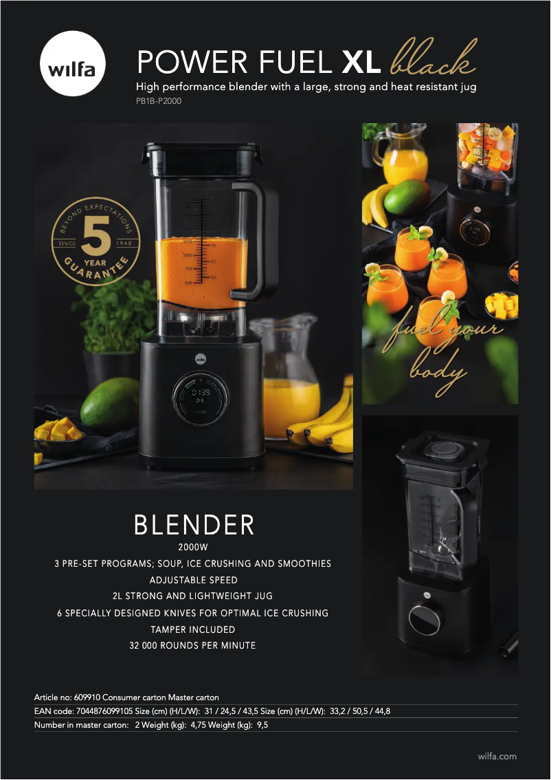 Image de la première page du manuel de l'appareil Power Fuel XL PB1B-P2000