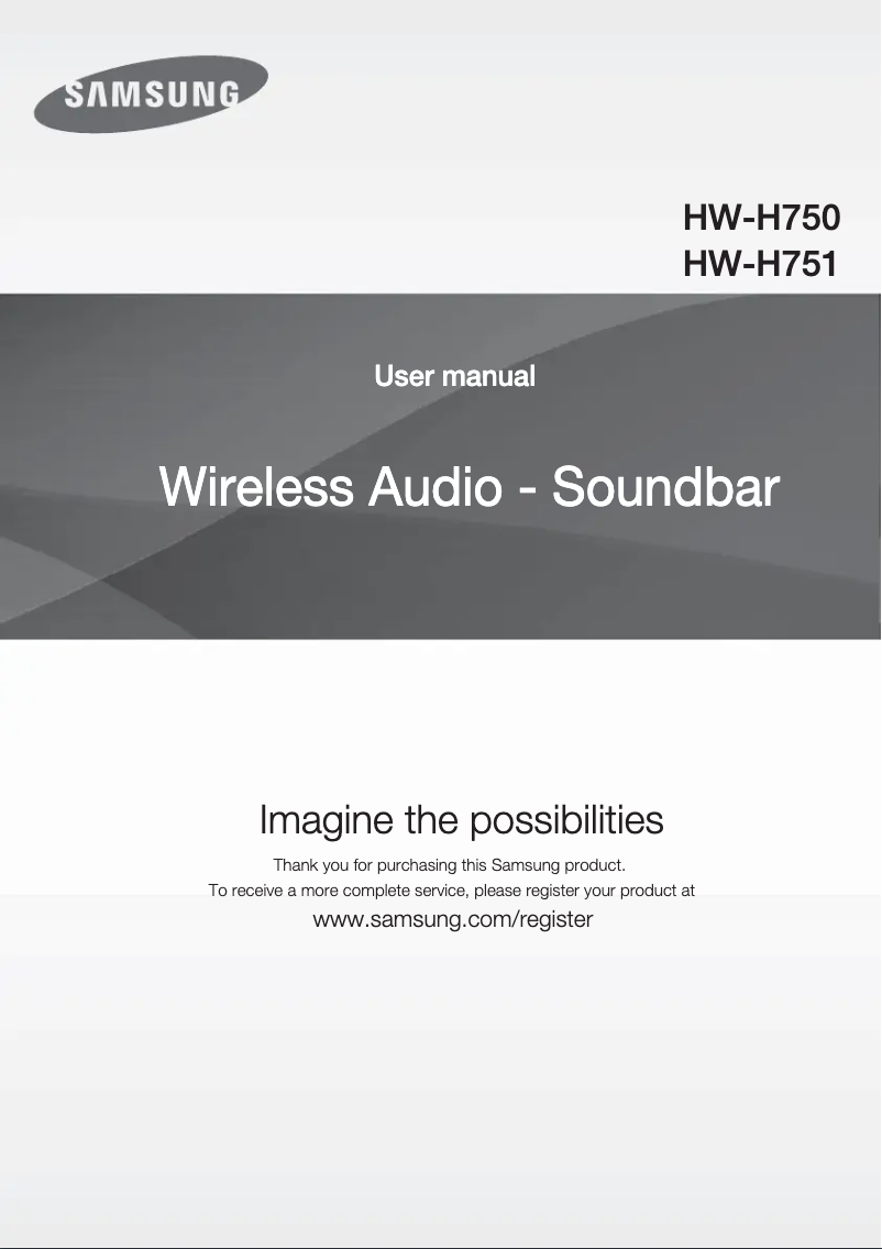 Page 1 de la notice Manuel utilisateur Samsung HW-F751