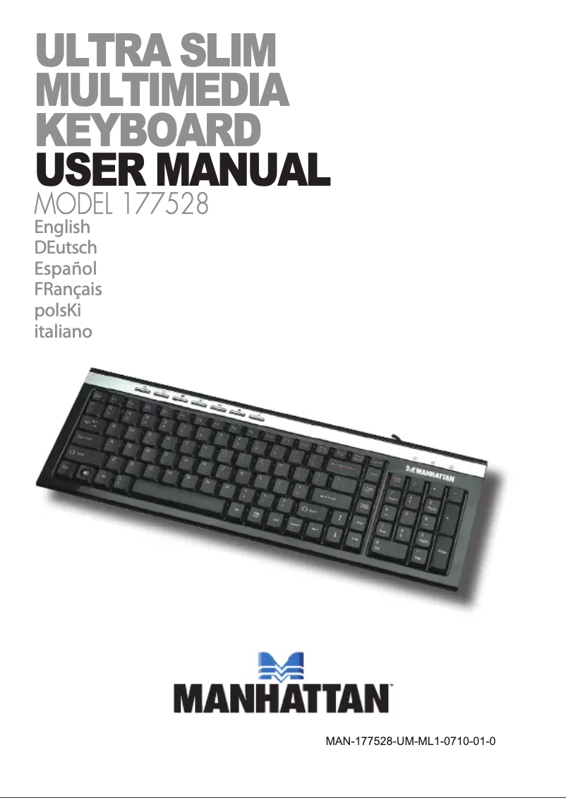 Page n°1 - Manuel utilisateur Manhattan Multimedia Keyboard 177528