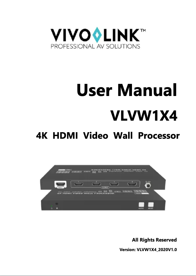 Page n°1 - Manuel utilisateur Vivolink VLVW1X4