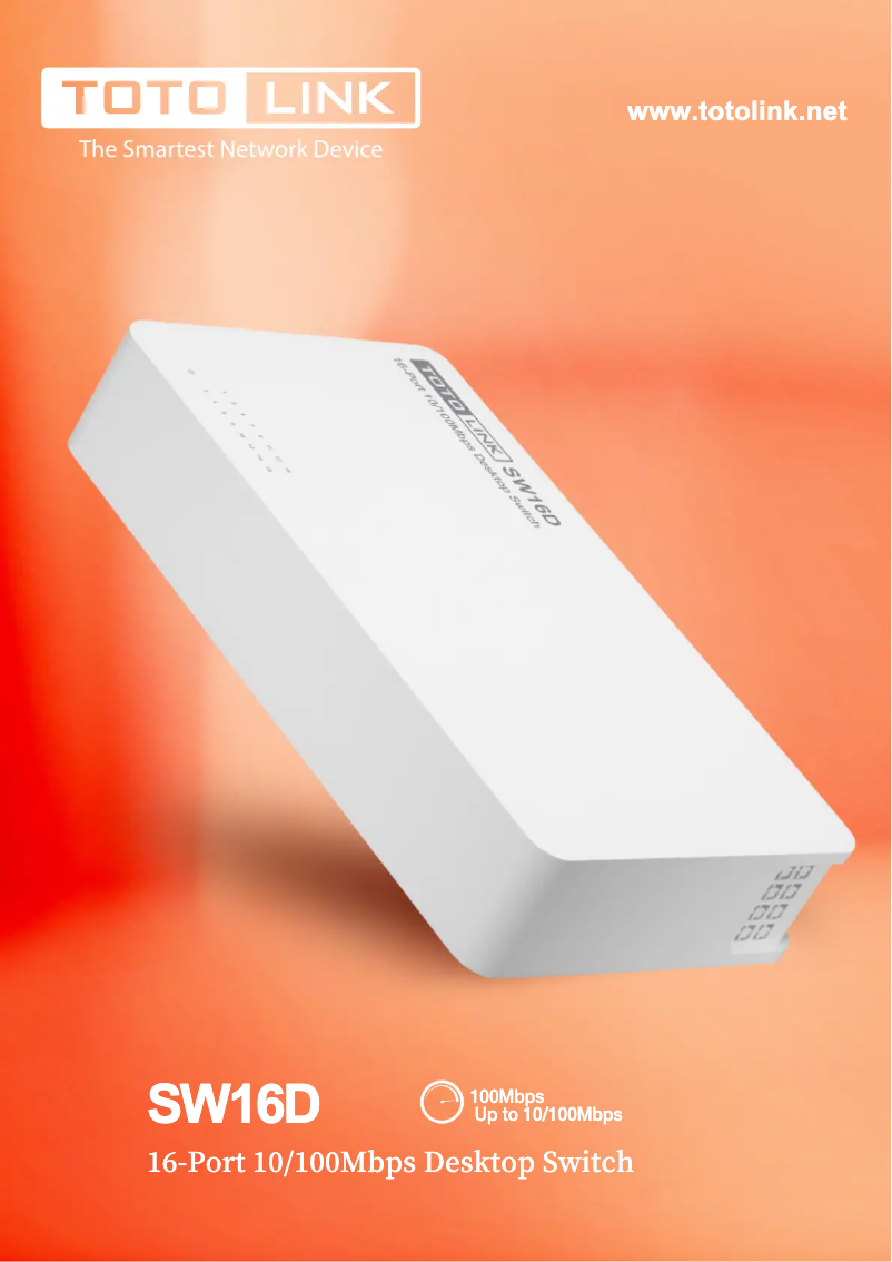 Page 1 de la notice Manuel utilisateur Totolink SW16D