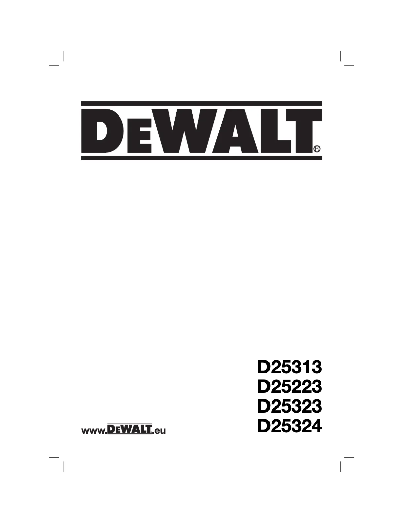 Page n°1 - Manuel utilisateur DeWalt D25324K