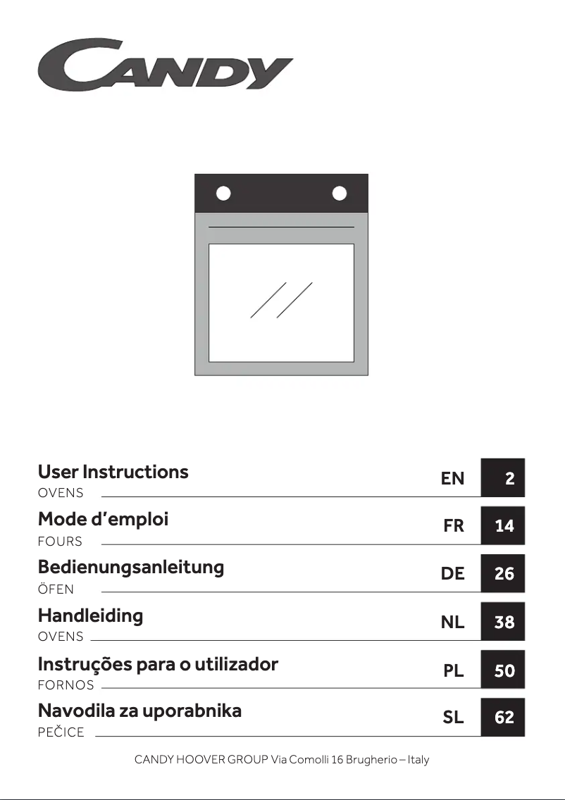Page 1 de la notice Manuel utilisateur Candy FCT600X/E