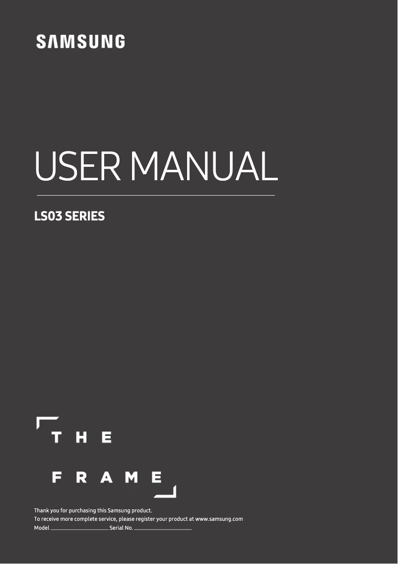 Page n°1 - Manuel utilisateur Samsung The Frame UE65LS03NA