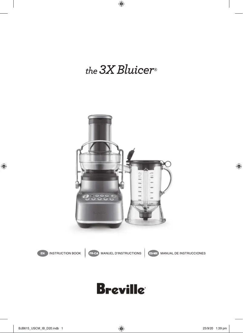 Image de la première page du manuel de l'appareil the 3X Bluicer BJB615