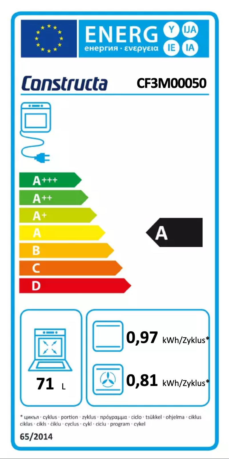 Page n°1 - Label énergétique Constructa CF3M00050