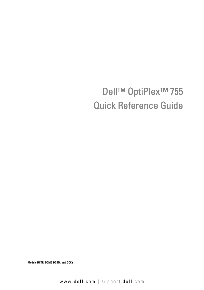 Page n°1 - Guide d'installation Dell OptiPlex 755