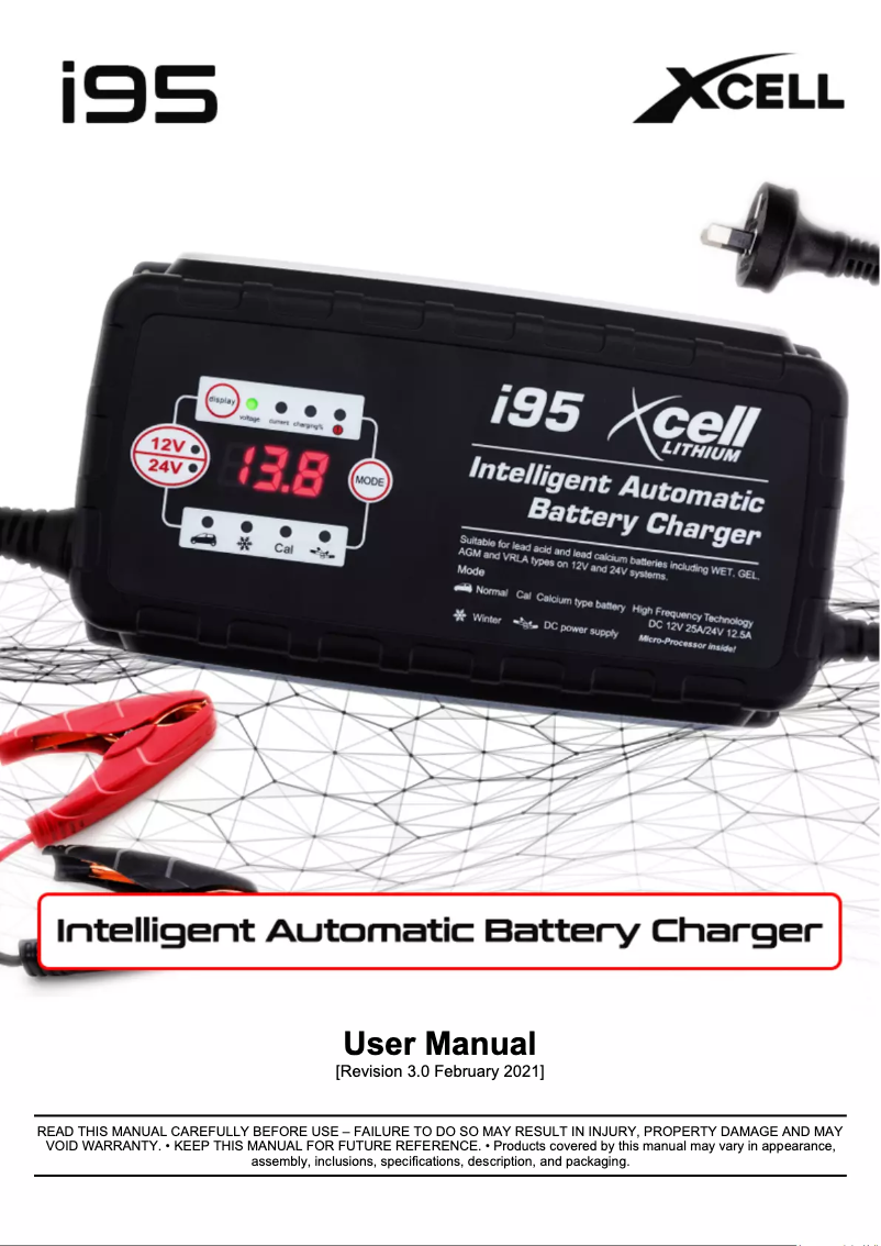 Page n°1 - Manuel utilisateur X-Cell i95