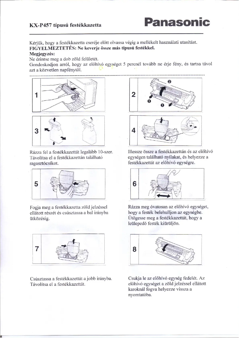 Page 1 de la notice Manuel utilisateur Panasonic KX-P457