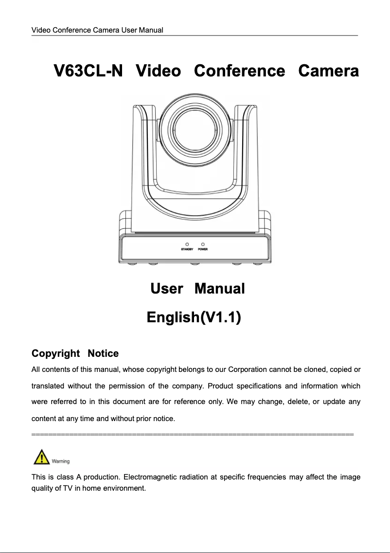Page n°1 - Manuel utilisateur Edis V63CLN
