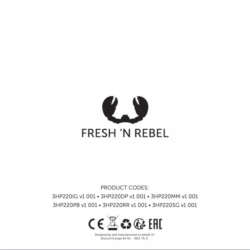 Page 1 de la notice Manuel utilisateur Fresh 'n Rebel Caps 2