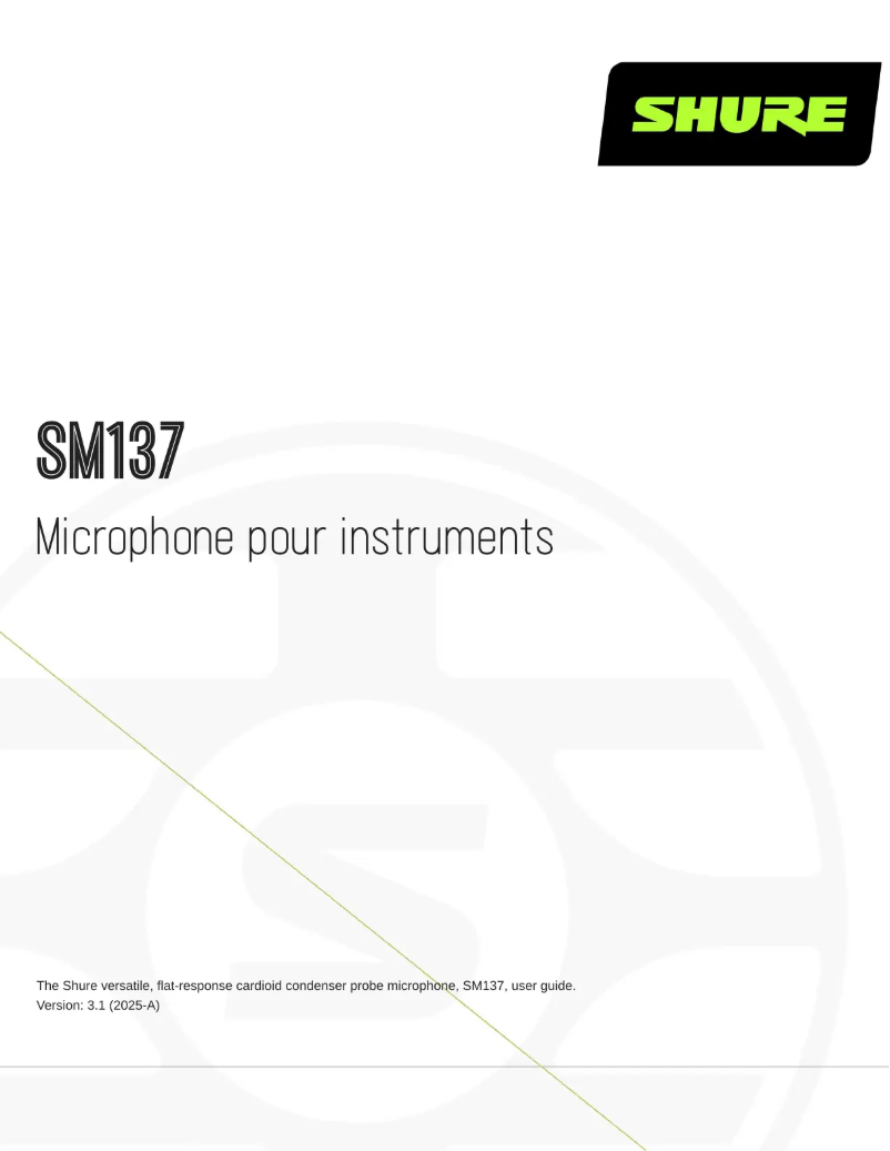 Image de la première page du manuel de l'appareil SM137