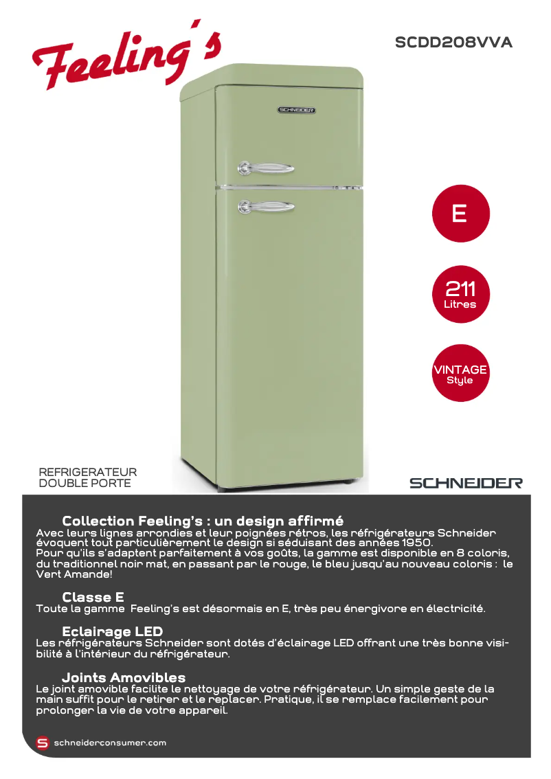 Page 1 de la notice Fiche technique Schneider SCDD208VVA