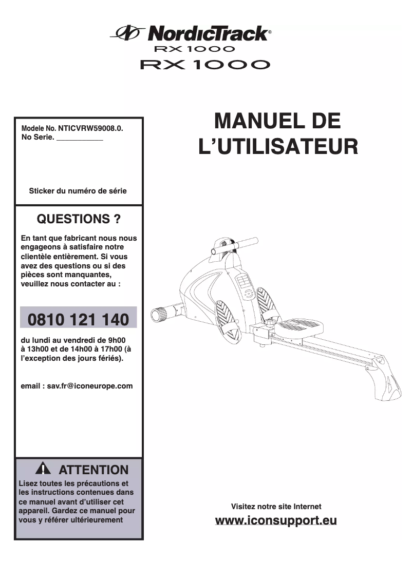 Image de la première page du manuel de l'appareil RX 1000
