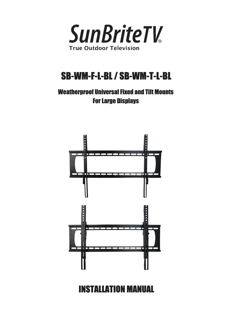 Page n°1 - Manuel utilisateur SunBriteTV SB-WM-T-L-BL