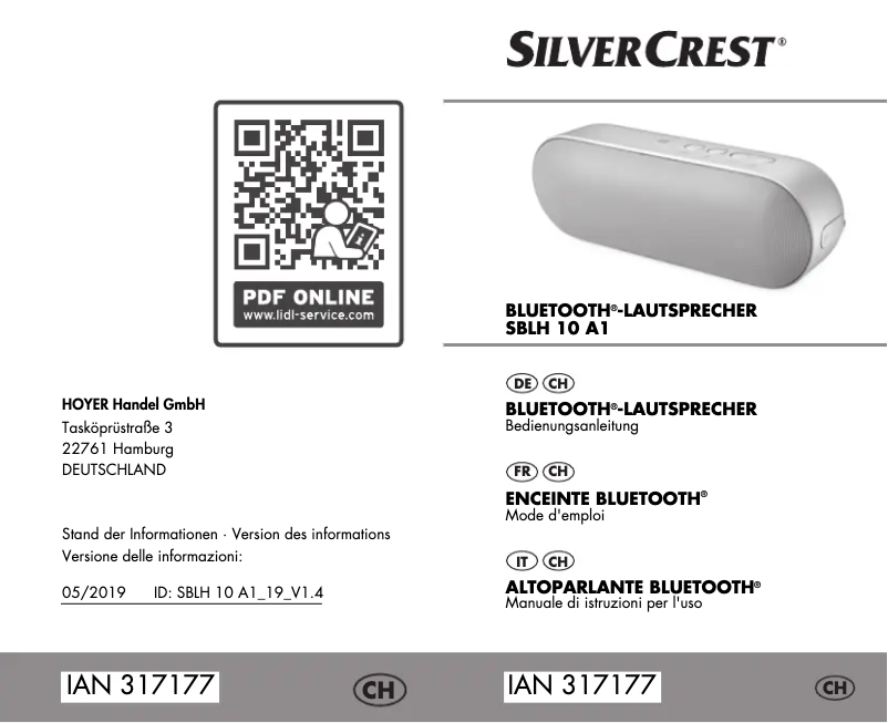 Page n°1 - Manuel utilisateur SilverCrest SBLP 4.2 A1