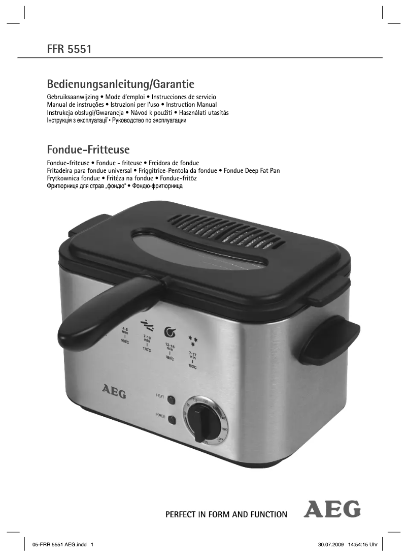 Page 1 de la notice Manuel utilisateur AEG FFR 5551