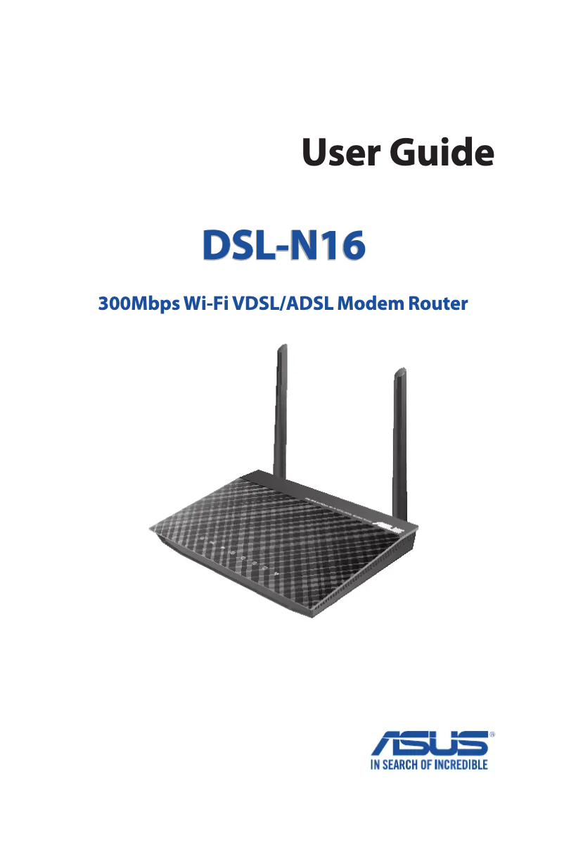 Page 1 de la notice Manuel utilisateur Asus DSL-N16