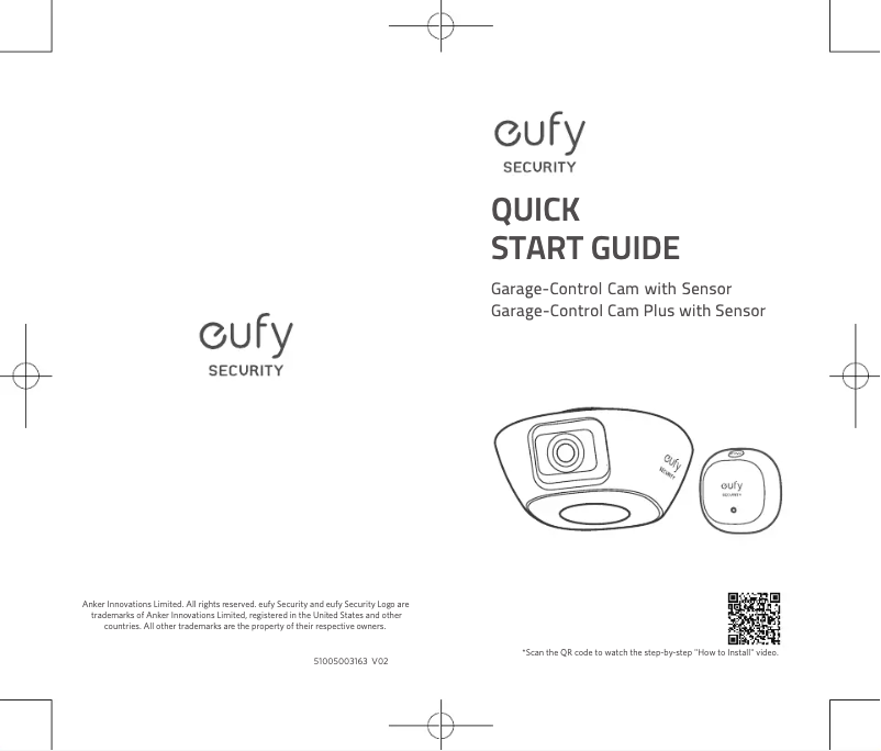 Page 1 de la notice Manuel utilisateur Eufy Garage-Control Cam E110