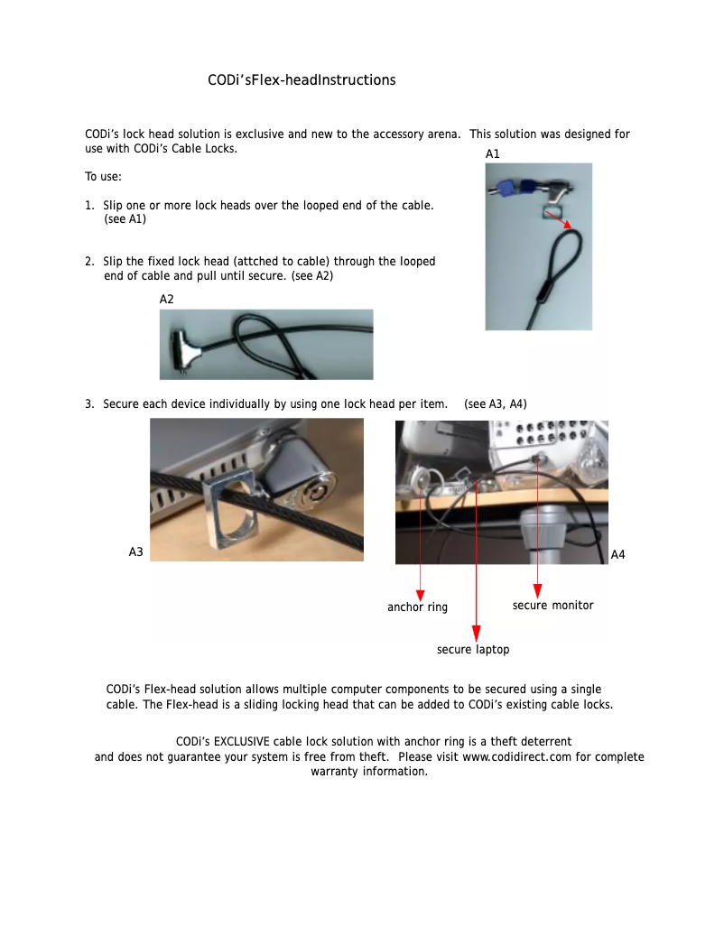 Page n°1 - Manuel utilisateur CODi Flex Head