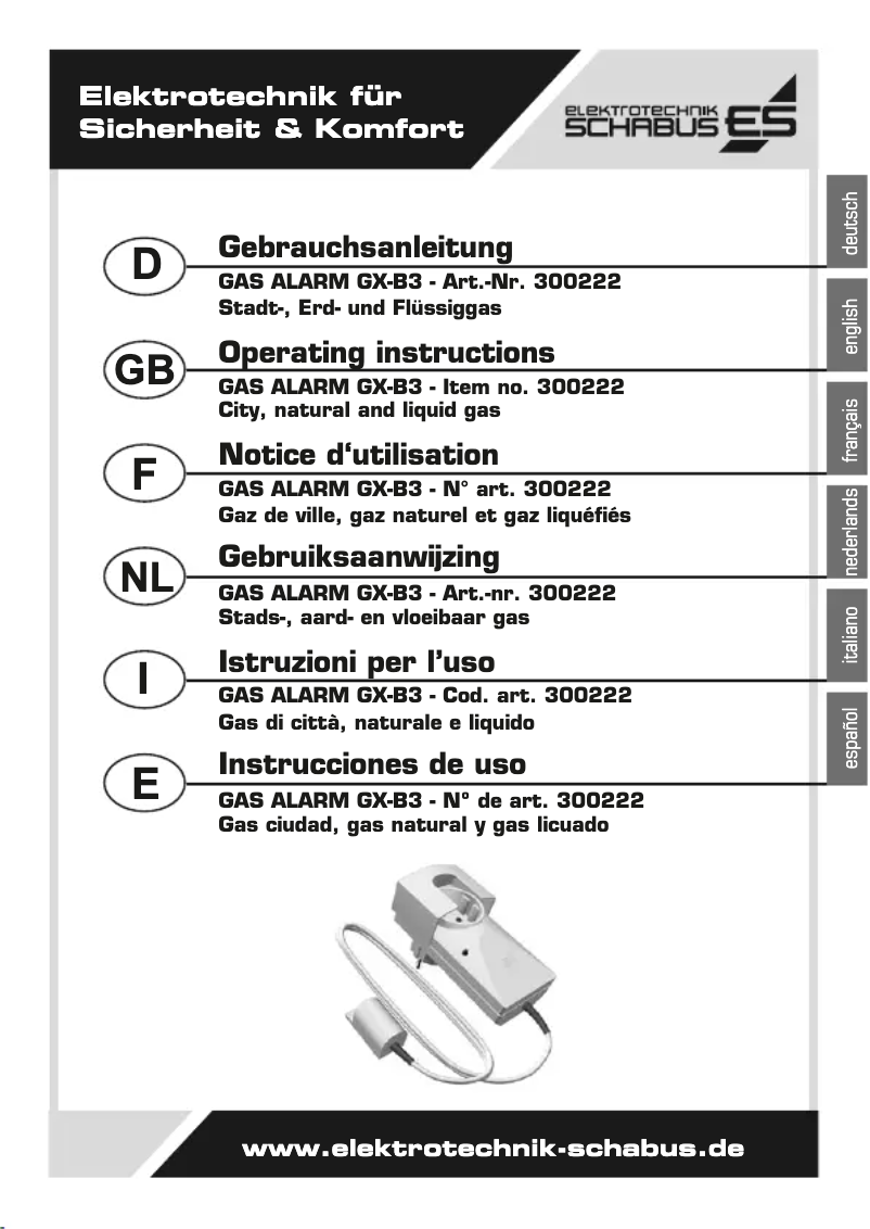 Page 1 de la notice Manuel utilisateur Schabus GX-B3