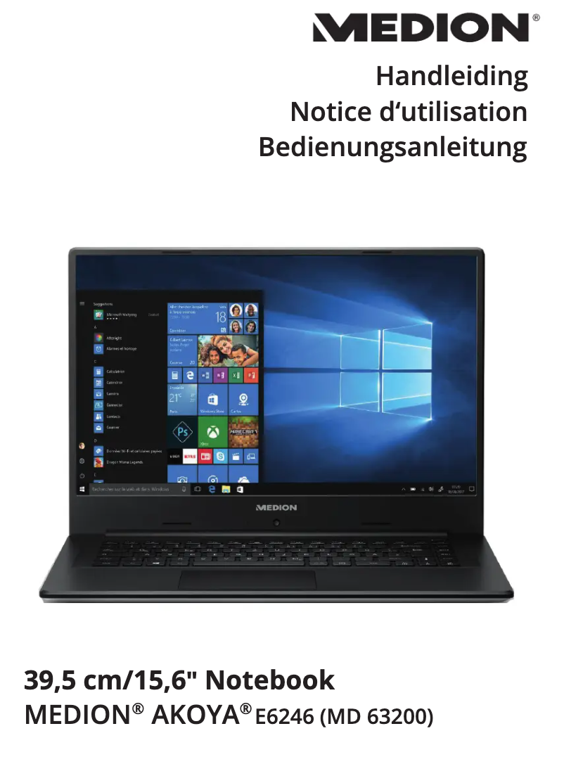 Image de la première page du manuel de l'appareil Akoya E6246 (MD 63200)