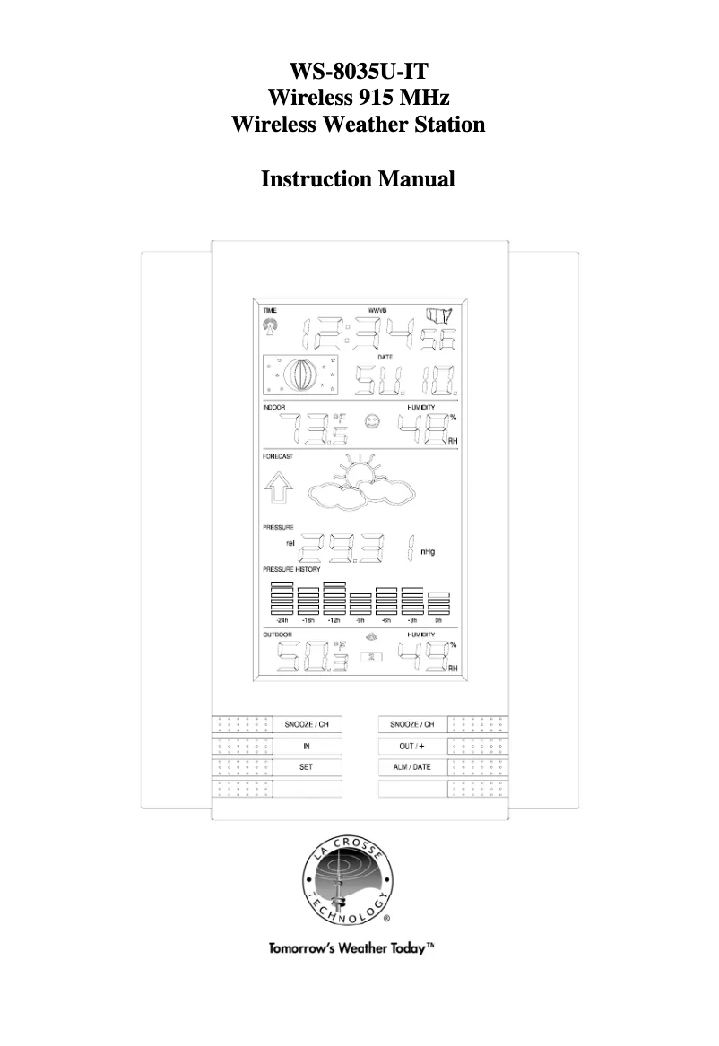 Page n°1 - Manuel utilisateur La Crosse Technology WS-8035U-IT