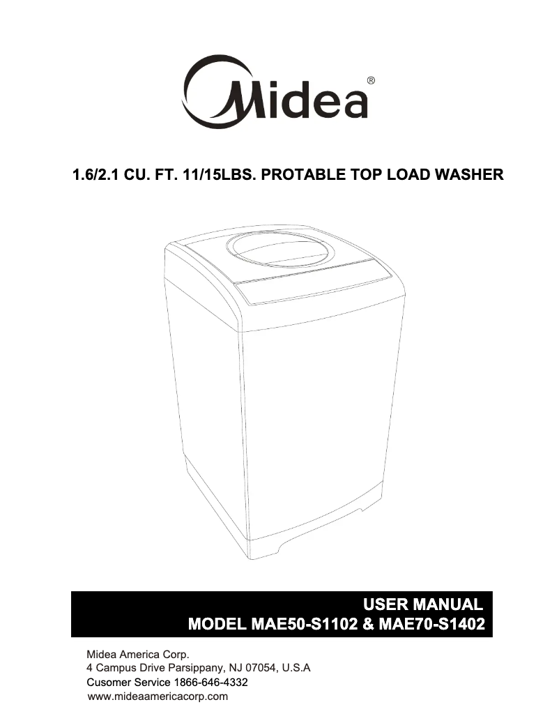 Page 1 de la notice Manuel utilisateur Midea MAE50-S1102