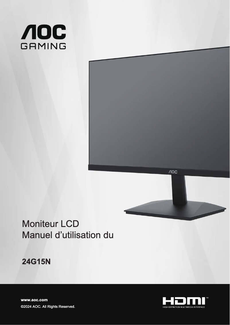 Page n°1 - Manuel utilisateur AOC 24G15N