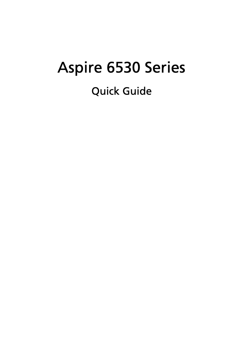 Page n°1 - Manuel utilisateur Acer Aspire 6530
