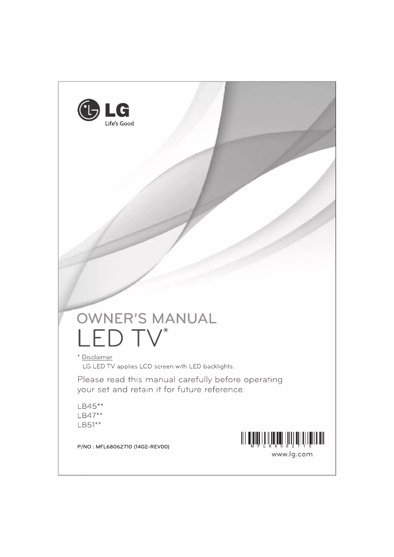 Page 1 de la notice Manuel utilisateur LG 22LB457A