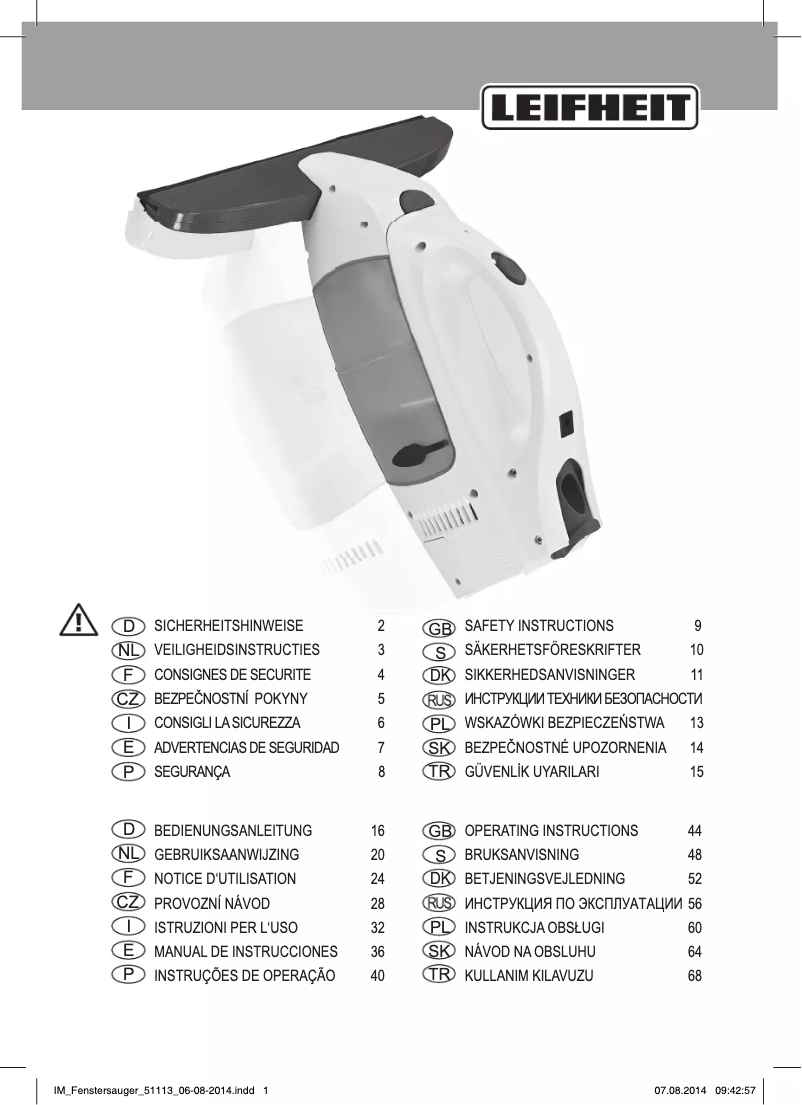 Page 1 de la notice Manuel utilisateur Leifheit 51114