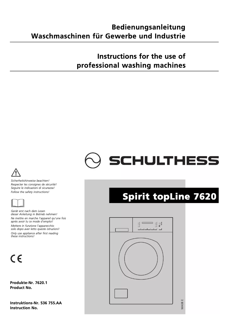 Image de la première page du manuel de l'appareil Spirit TopLine 7620
