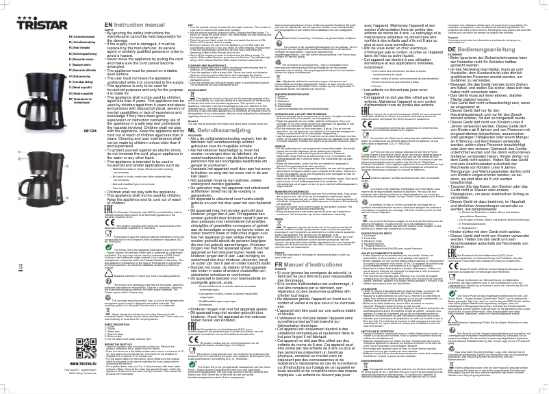 Page 1 de la notice Manuel utilisateur TriStar CM-1234