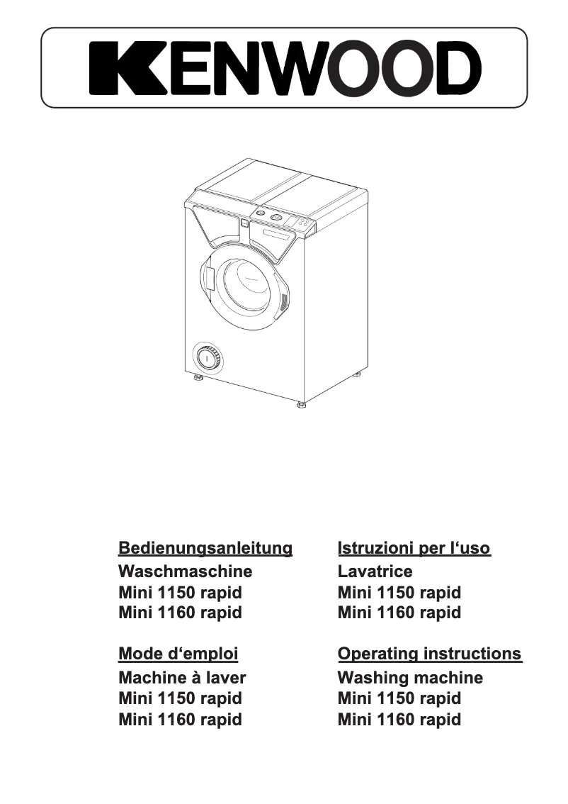 Page 1 de la notice Manuel utilisateur Kenwood Mini 1160 rapid