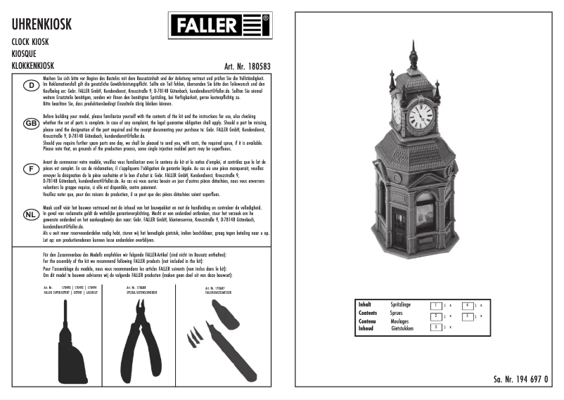 Page n°1 - Manuel utilisateur Faller 180583