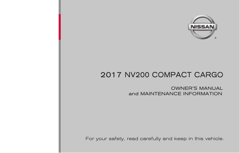 Page 1 of the manual User Manual Nissan NV200 Compact Cargo (2017)