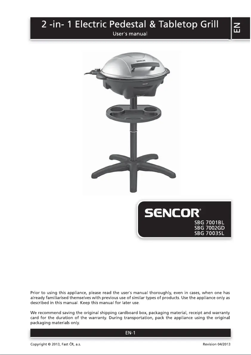 Image de la première page du manuel de l'appareil SBG 7003SL