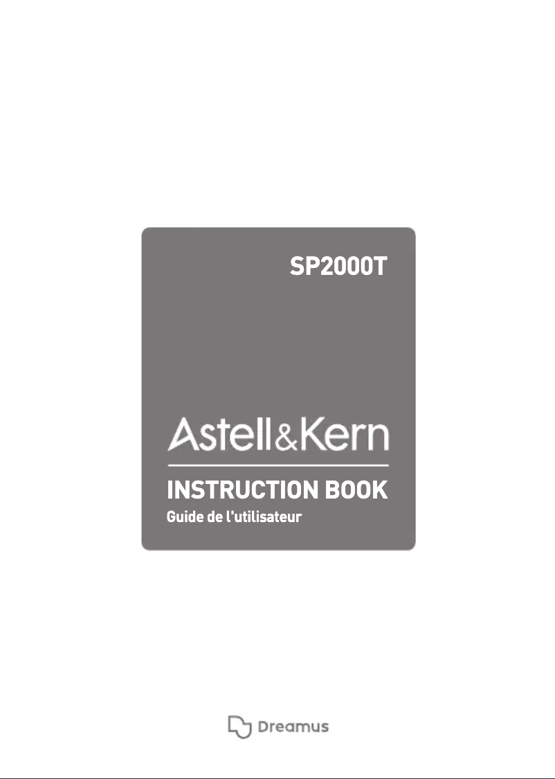 Image de la première page du manuel de l'appareil A&ultima SP2000T