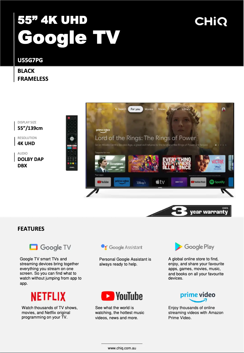 Image de la première page du manuel de l'appareil U55G7PG